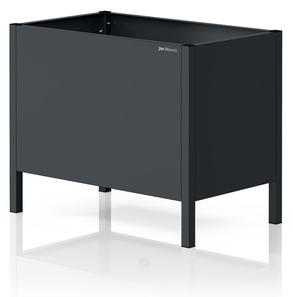 Veľký antracitový kovový obal na kvetináč: DAISY 500 x 400 x 300 mm