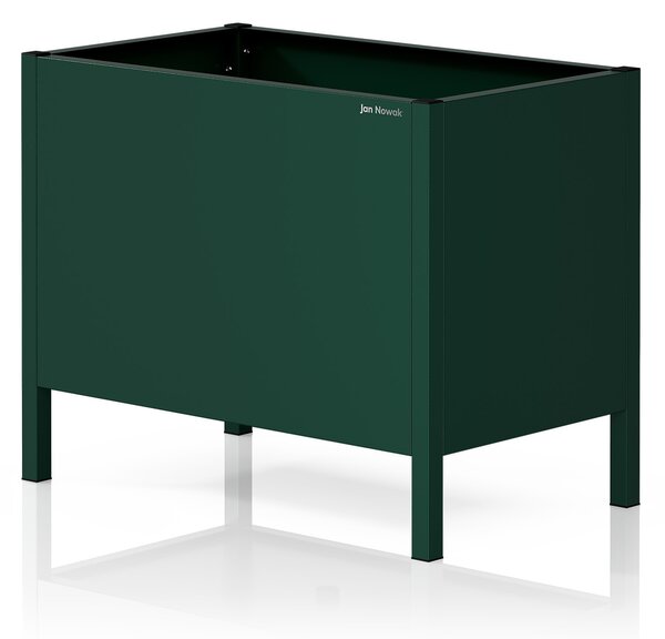 Veľký kovový obal na kvetináč vo fľaškovo zelenej farbe: DAISY 500 x 400 x 300 mm