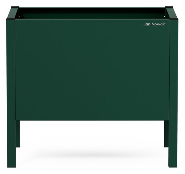 Malý kovový obal na kvetináč vo fľaškovo zelenej farbe: DAISY 400 x 350 x 250 mm