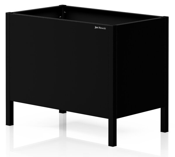 Veľký čierny kovový obal na kvetináč: DAISY 500 x 400 x 300 mm