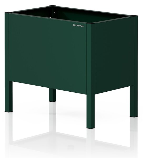 Malý kovový obal na kvetináč vo fľaškovo zelenej farbe: DAISY 400 x 350 x 250 mm