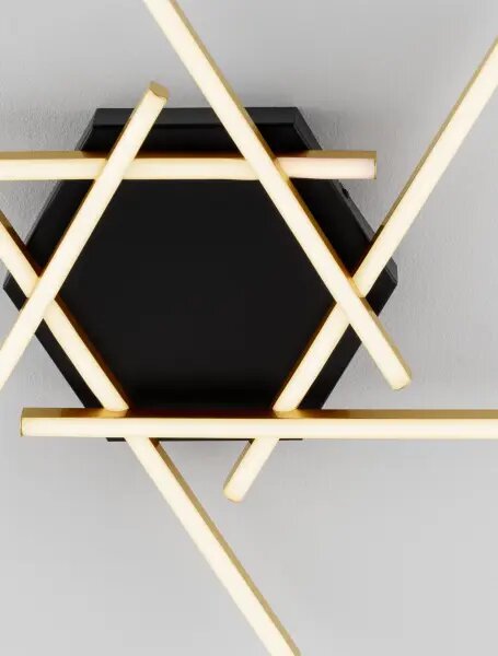 LED stmievateľné čierno-zlaté dizajnové stropné svietidlo Antama