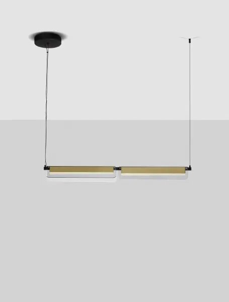 LED stmievateľný čierno-zlatý dizajnový luster Apnea 160
