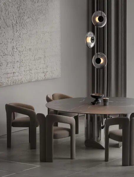 LED stmievateľný čierno-šedý moderný luster Skia 3