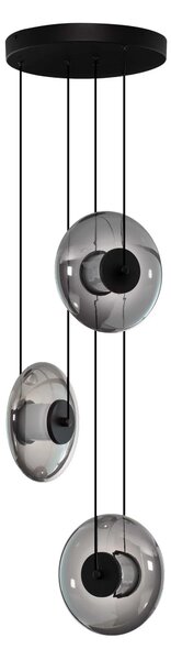 LED stmievateľný čierno-šedý moderný luster Skia 3