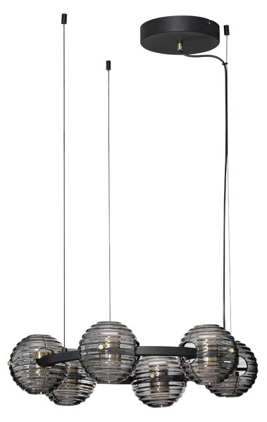 LED stmievateľný čierno-zlatý moderný luster Las 63