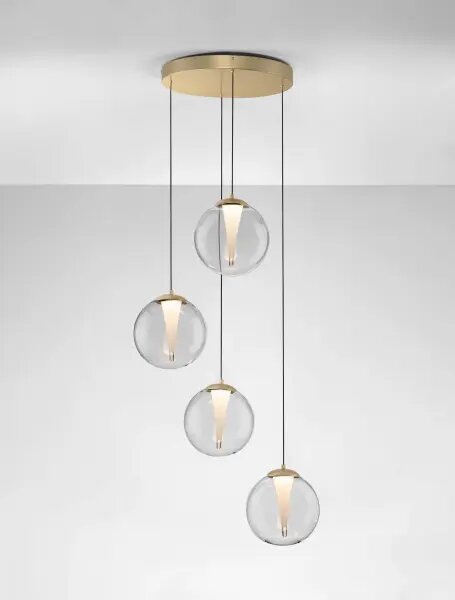 LED stmievateľný zlatý moderný luster Gi