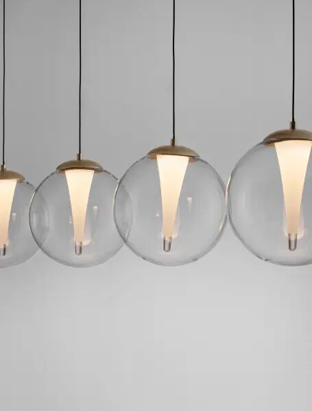 LED stmievateľný zlatý dizajnový luster Gi