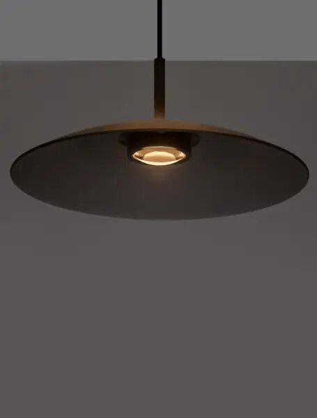 LED čierno-dymový dizajnový luster Polifemo 40 – 40 x 10 cm