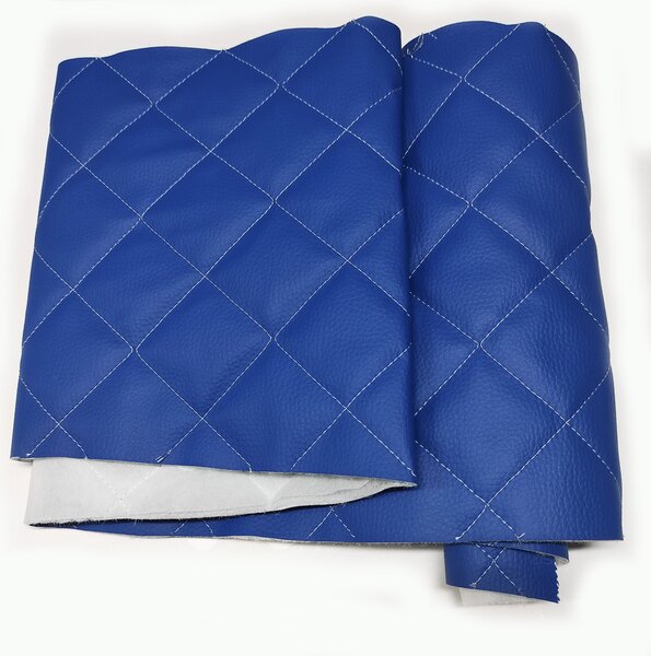 Ekokoža prešívaná, farba chabrovo-biela, metráž 145 cm