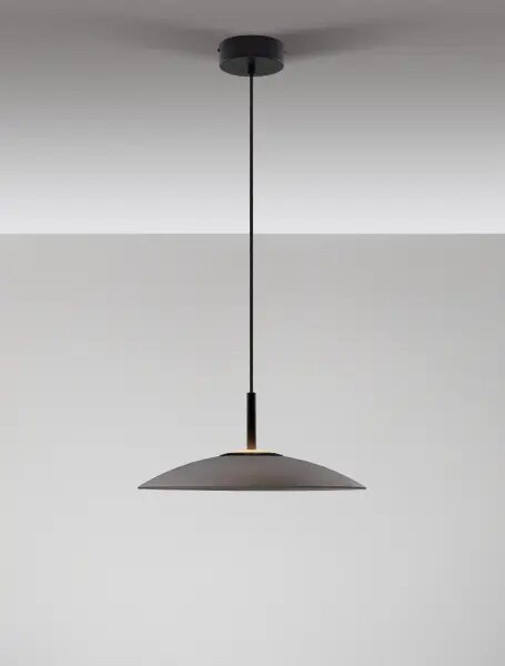 LED čierno-dymový dizajnový luster Polifemo 40 – 40 x 10 cm