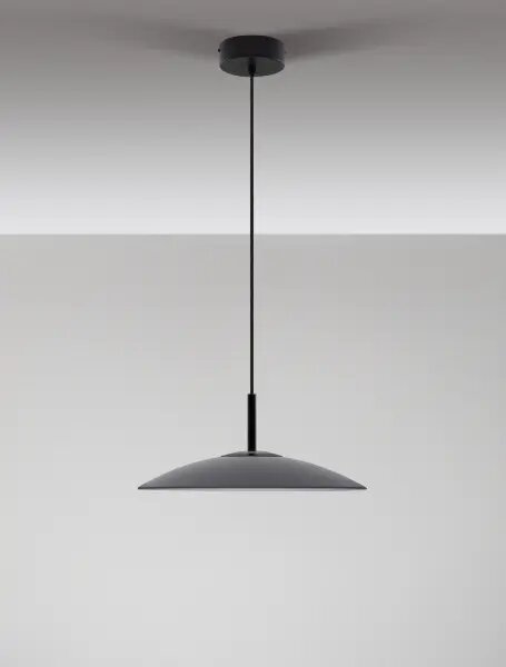 LED čierno-dymový dizajnový luster Polifemo 40 – 40 x 10 cm