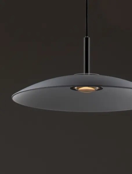 LED čierno-dymový dizajnový luster Polifemo 40 – 40 x 10 cm