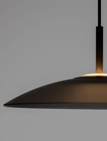 LED čierno-dymový dizajnový luster Polifemo 40 – 40 x 10 cm