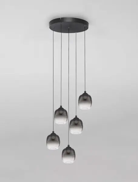 LED stmievateľný čierno-dymový dizajnový luster Kita 150