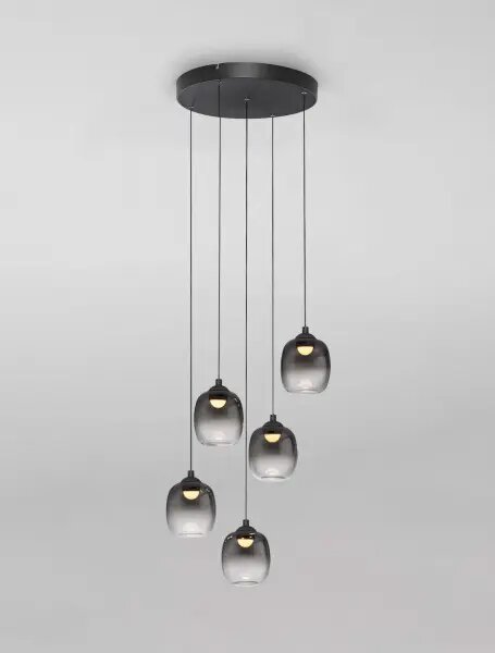 LED stmievateľný čierno-dymový dizajnový luster Kita 150