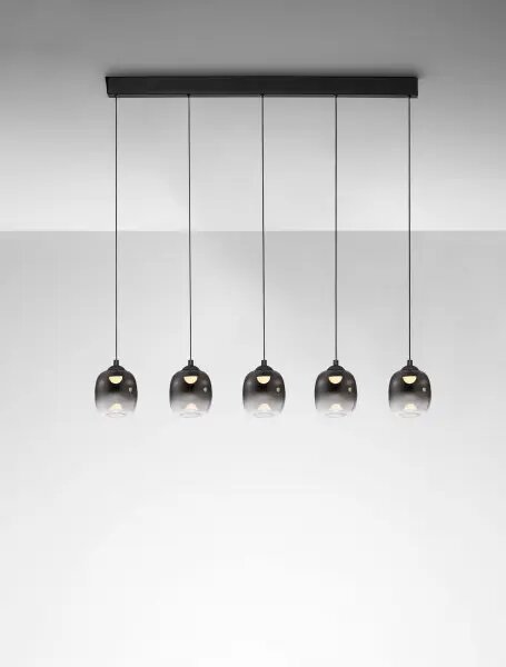 LED stmievateľný čierno-dymový moderný luster Kita 120