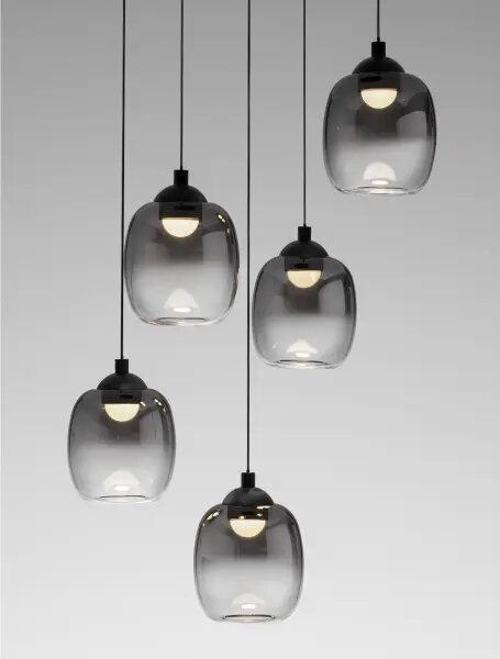 LED stmievateľný čierno-dymový dizajnový luster Kita 150