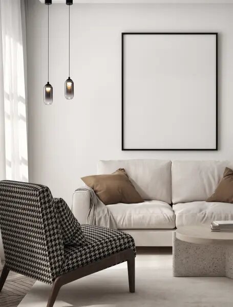 LED čierno-dymový dizajnový luster Kita