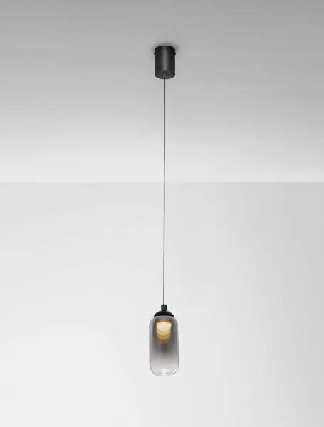 LED čierno-dymový dizajnový luster Kita