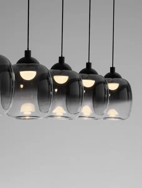 LED stmievateľný čierno-dymový moderný luster Kita 120