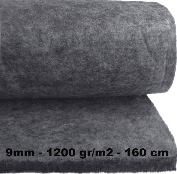 Technický filc 9 mm, farba šedá, metráž 160 cm