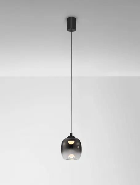 LED čierno-dymový moderný luster Kita 125