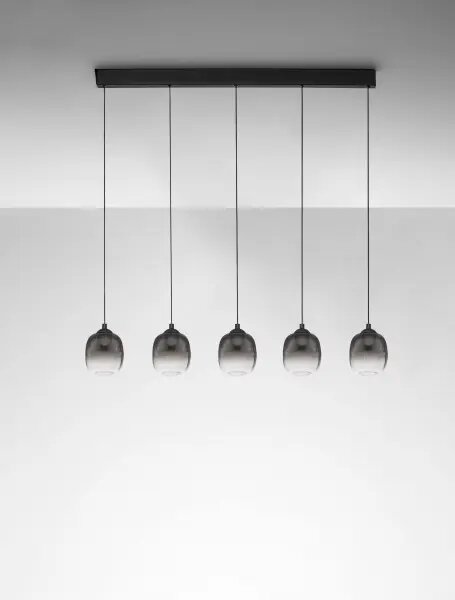 LED stmievateľný čierno-dymový moderný luster Kita 120