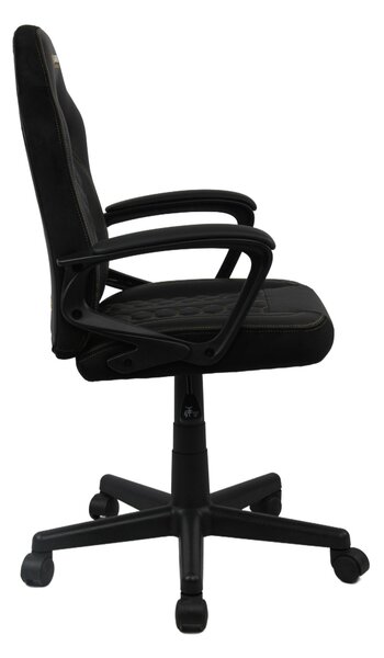 OTOČNÁ STOLIČKA PRE MLÁDEŽ, vzhľad kože, čierna BX Gaming - Detské izby