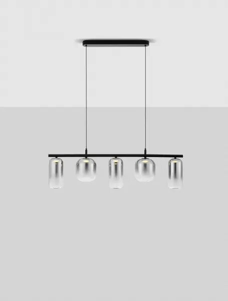 LED čierno-šedý moderný luster Aelia 145