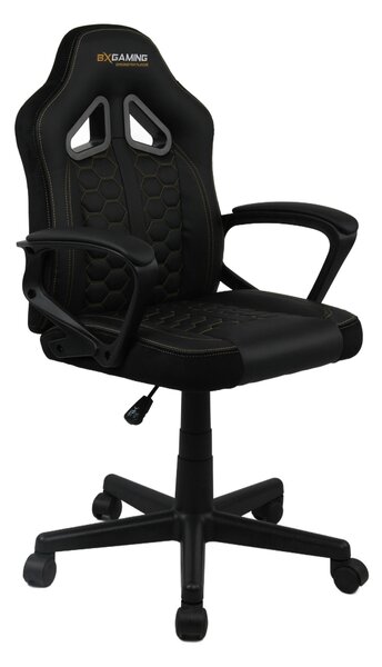 OTOČNÁ STOLIČKA PRE MLÁDEŽ, vzhľad kože, čierna BX Gaming - Detské izby