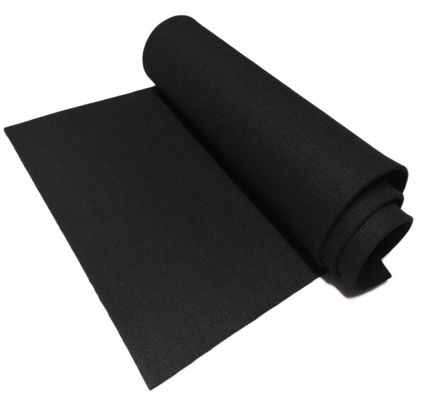 Technický filc 5 mm, farba čierna, metráž 150 cm