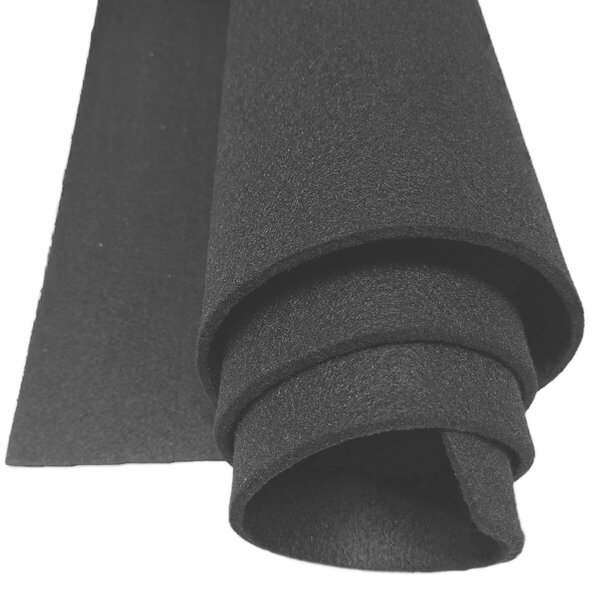 Technický filc 5 mm, farba čierna, metráž 150 cm