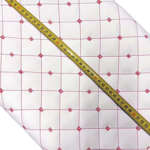 Ekokoža MIX 3x3 cm, prešívaná, farba bielo-červená, metráž 145 cm