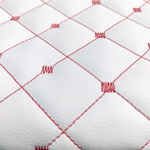 Ekokoža MIX 3x3 cm, prešívaná, farba bielo-červená, metráž 145 cm