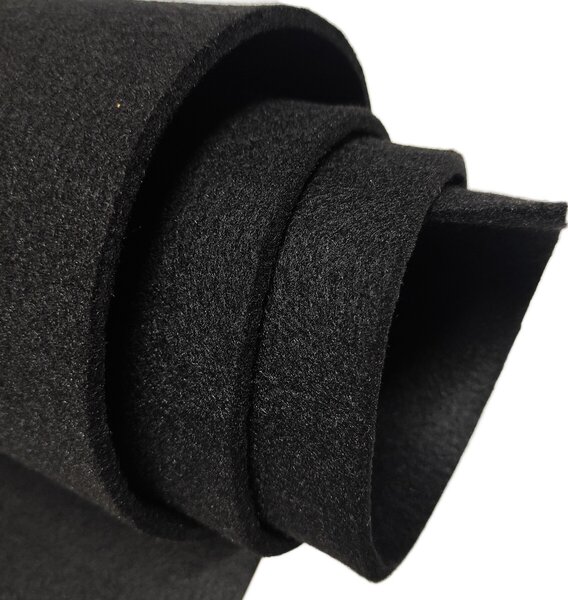 Technický filc 5 mm, farba čierna, metráž 150 cm