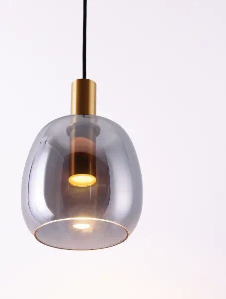 LED zlato-dymový dizajnový luster Imatia