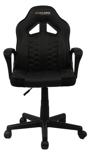 OTOČNÁ STOLIČKA PRE MLÁDEŽ, vzhľad kože, čierna BX Gaming - Detské izby