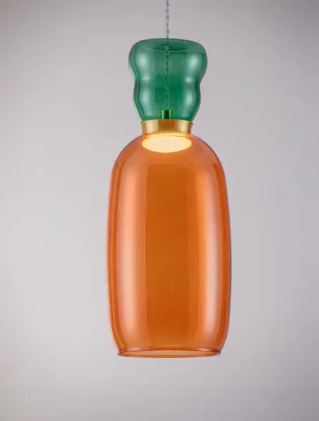 LED zlato-oranžový dizajnový luster Pluma