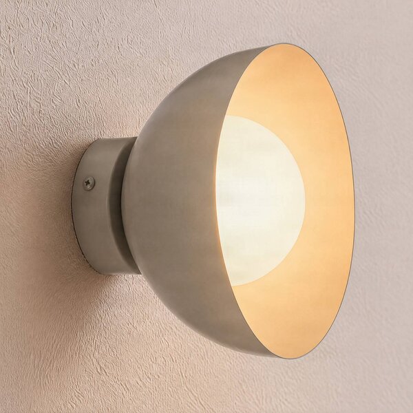EMIBIG LIGHTING Nástenné svetlo Bibi K1, sivá, oceľ/sklo, Ø 18 cm, Hliník / sivá / zinok, Obývacia izba / jedáleň, Sklo, Moderný, Nástenné svietidlo