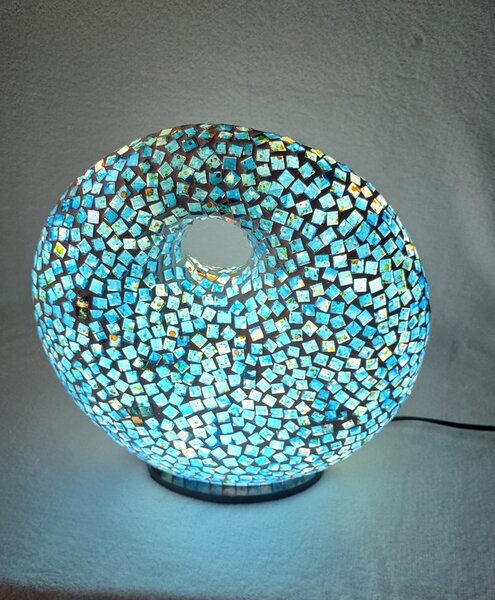 Lampa stolná modrá Donat, 35cm, ručná práca
