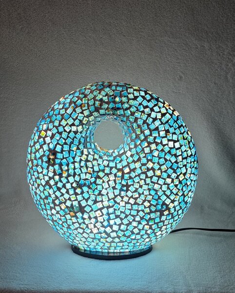 Lampa stolná modrá Donat, 35cm, ručná práca