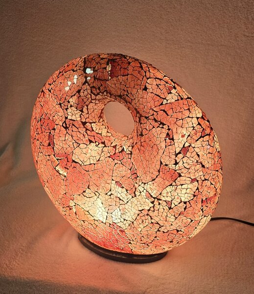 Stolná lampa červená DONAT, ručná práca