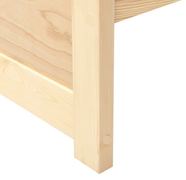 Posteľ svetlohnedá borovicové drevo MDF 90 x 200 cm s čelom minimalistický škandinávsky štýl spálňa detská izba