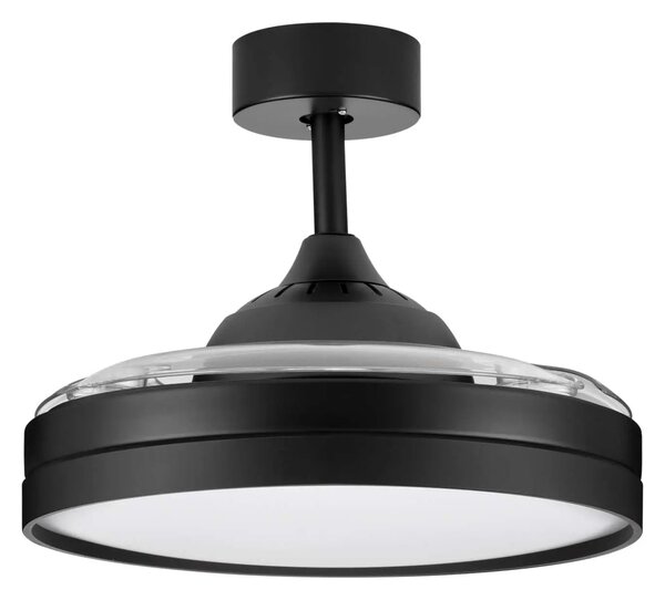 LED čierne moderné stropné svietidlo Nevma s diaľkovým ovládaním
