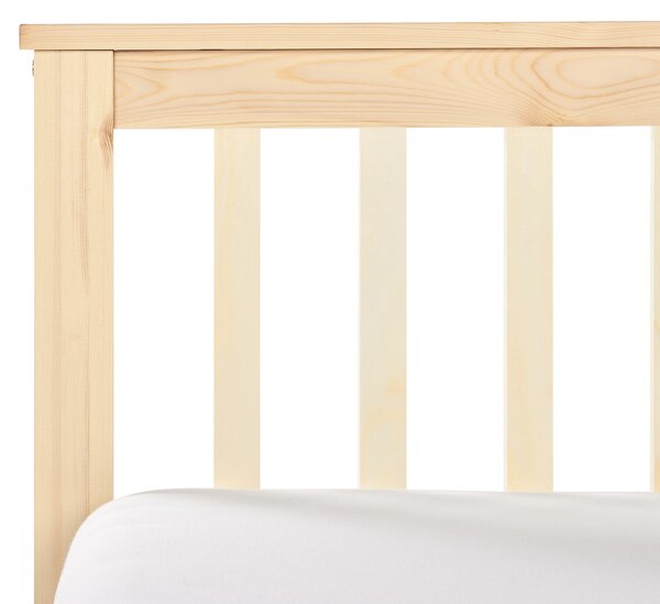 Posteľ svetlohnedá borovicové drevo MDF 90 x 200 cm s čelom úložný priestor 4 zásuvky minimalistický škandinávsky štýl spálňa detská izba