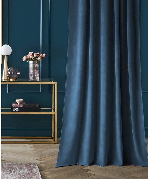 Room99 Hotový záves na krúžkoch CHARMY Jednofarebný Velúrový Zatemňovací Farba: Krémová/Strieborná, Veľkosť: 140 x 250 cm