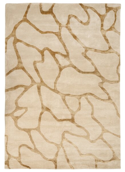 Koberec béžová viskóza a vlna geometrický vzor 160 x 230 cm moderný glamour štýl