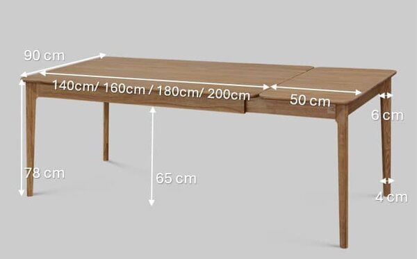 Rozkladací jedálenský stôl Aura Elegant - 1600x900 mm
