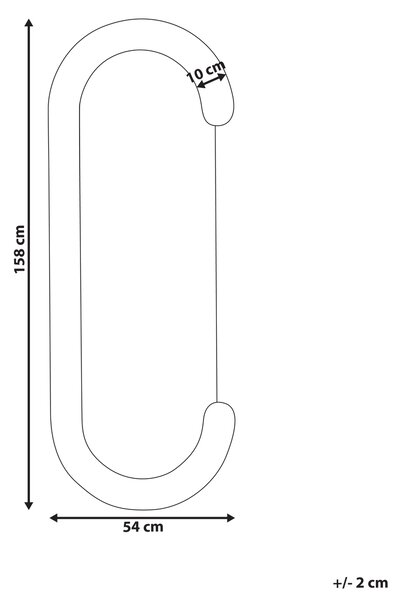 Nástenné zrkadlo biele MDF zamatový rám sklo 54 x 158 cm oválny tvar závesné na stenu moderný štýl